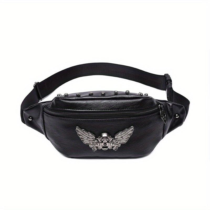 Skull Wings Chest Bag Punk Style Fanny Bag