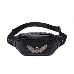Skull Wings Chest Bag Punk Style Fanny Bag
