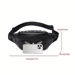 Skull Wings Chest Bag Punk Style Fanny Bag