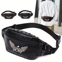 Skull Wings Chest Bag Punk Style Fanny Bag