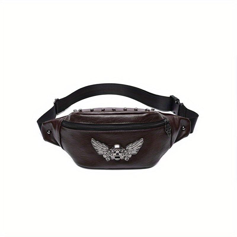 Skull Wings Chest Bag Punk Style Fanny Bag