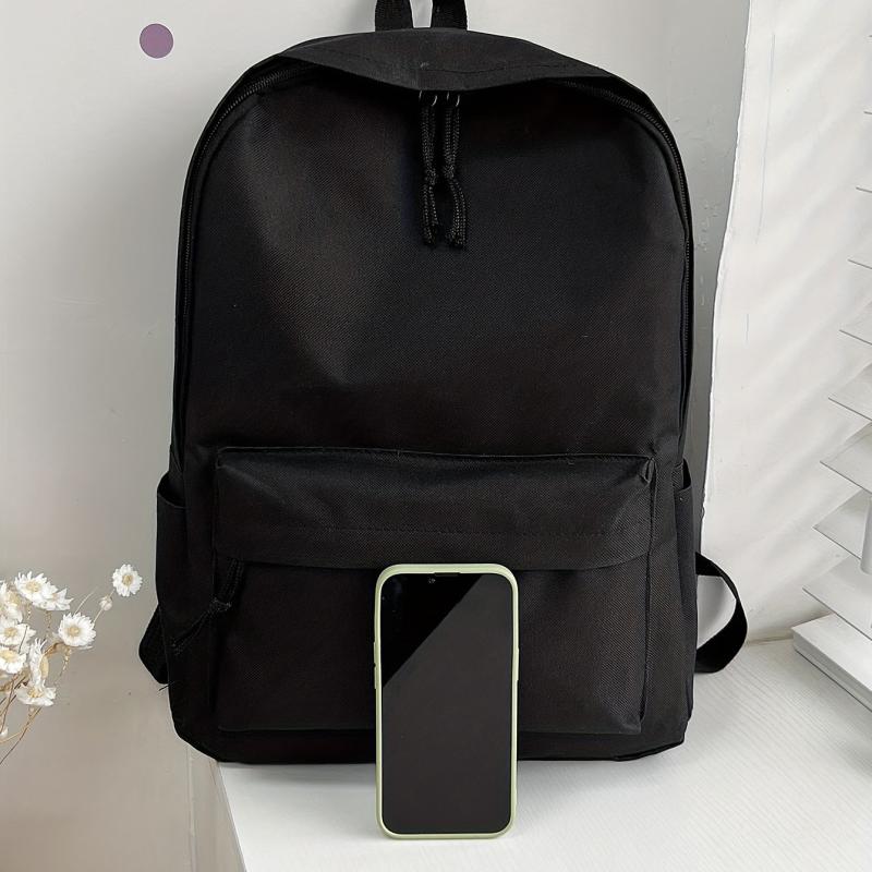Large Capacity Campus Backpack Solid School Bag All Match Rucksack