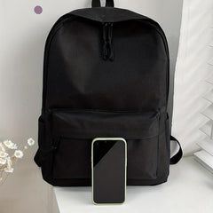 Large Capacity Campus Backpack Solid School Bag All Match Rucksack