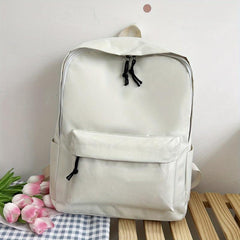 Large Capacity Campus Backpack Solid School Bag All Match Rucksack