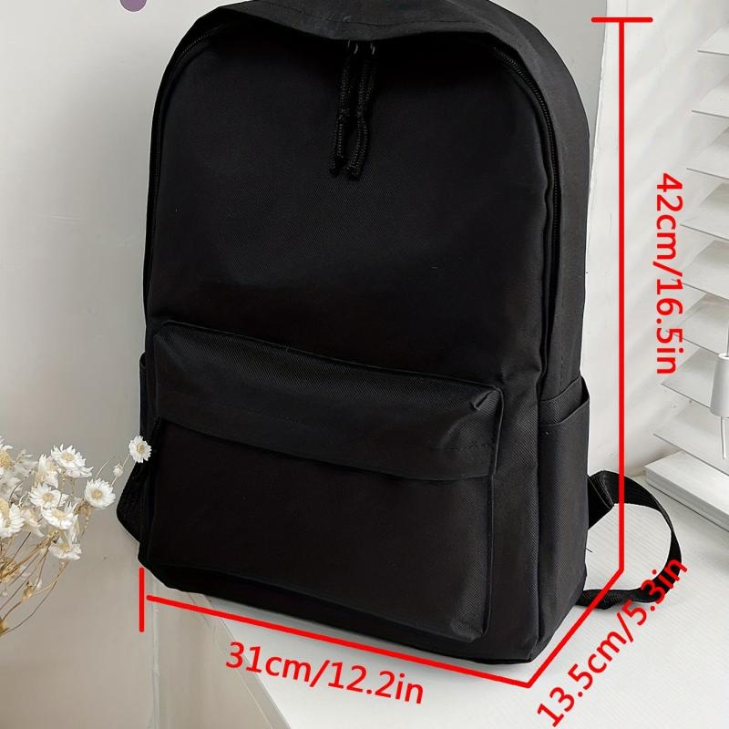 Large Capacity Campus Backpack Solid School Bag All Match Rucksack