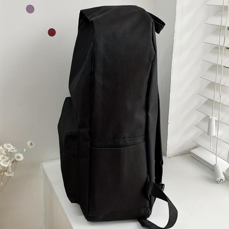 Large Capacity Campus Backpack Solid School Bag All Match Rucksack