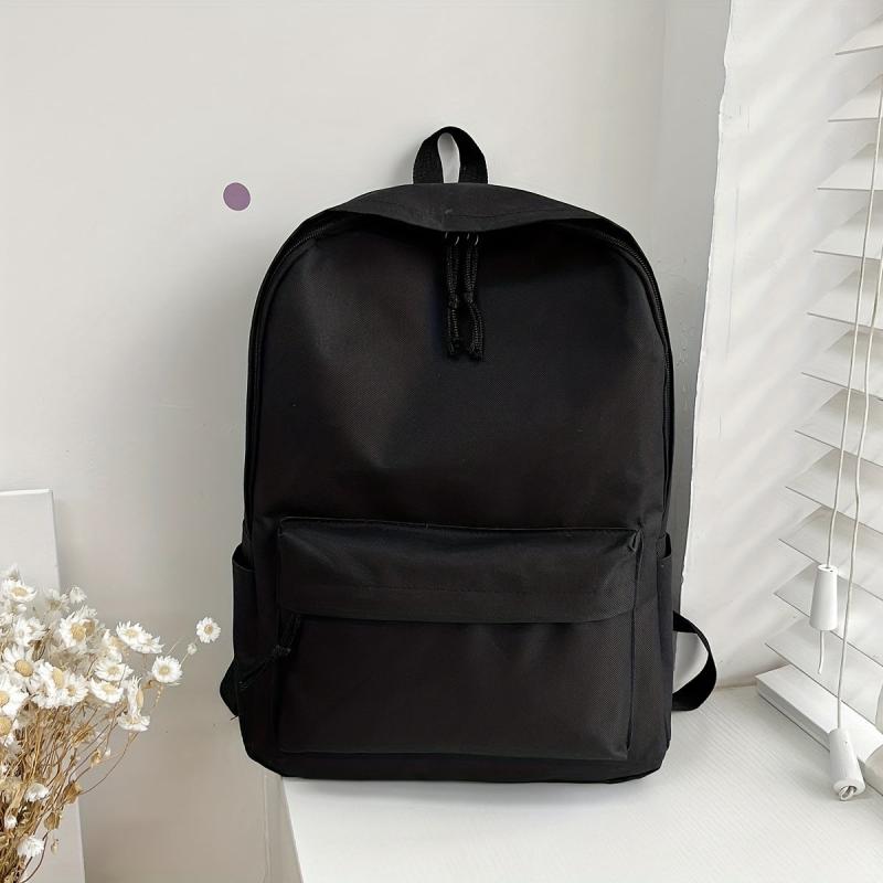 Large Capacity Campus Backpack Solid School Bag All Match Rucksack