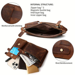 Vintage Leather Waist Bag Slim Mobile Phone Crossbody Bag