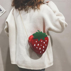 Strawberry Crossbody Bag Coin Purse Chain Shoulder Bag for Girls Women