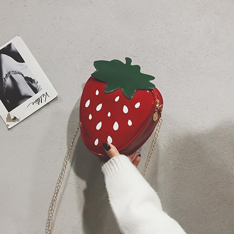 Strawberry Crossbody Bag Coin Purse Chain Shoulder Bag for Girls Women