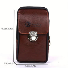 Men's Waist Bag Belt Buckle Zipper Phone Coin Purse