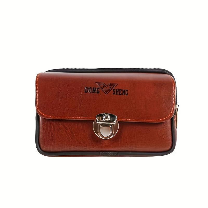 Men's Waist Bag Belt Buckle Zipper Phone Coin Purse