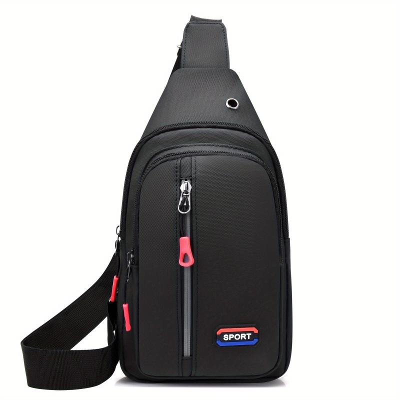Waterproof Nylon Chest Bag for Men Large Capacity Sports Cycling Crossbody