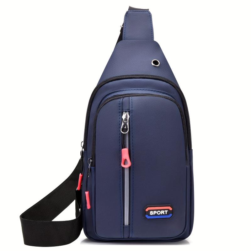 Waterproof Nylon Chest Bag for Men Large Capacity Sports Cycling Crossbody