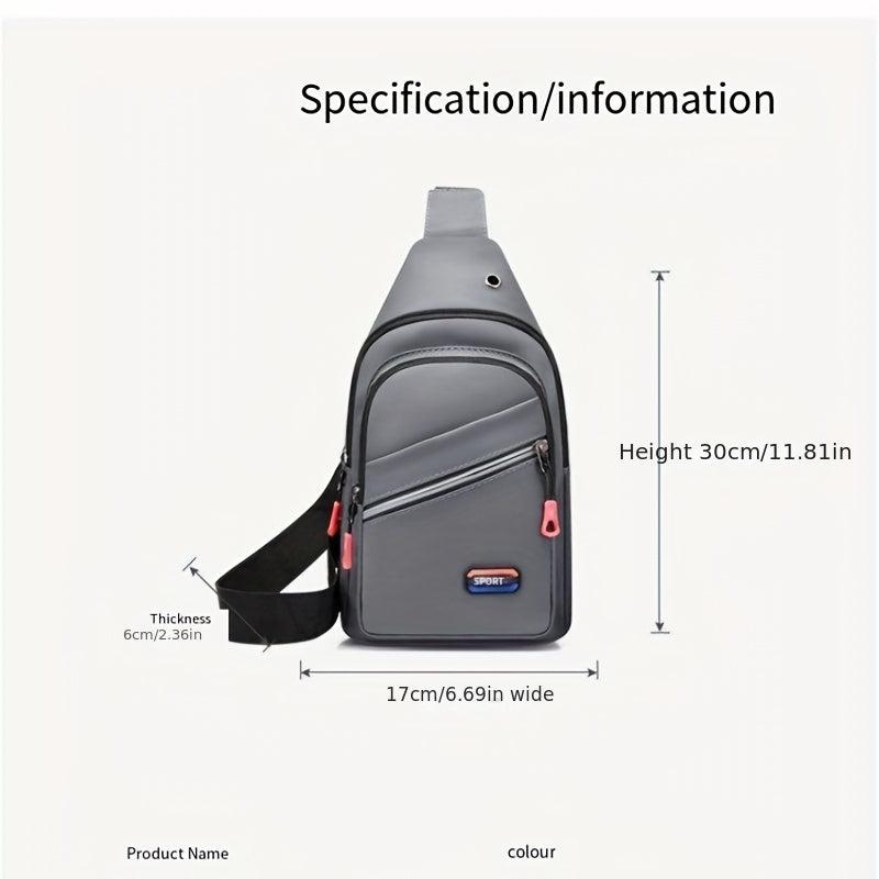 Waterproof Nylon Chest Bag for Men Large Capacity Sports Cycling Crossbody