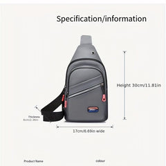 Waterproof Nylon Chest Bag for Men Large Capacity Sports Cycling Crossbody