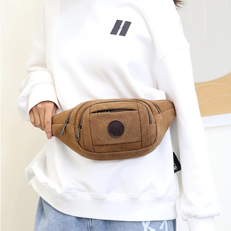 Anti Isolysin Canvas Waist Bag Men's Street Stall Anti theft Sports Chest Bag