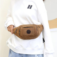 Anti Isolysin Canvas Waist Bag Men's Street Stall Anti theft Sports Chest Bag