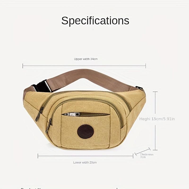 Anti Isolysin Canvas Waist Bag Men's Street Stall Anti theft Sports Chest Bag