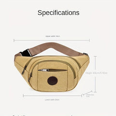 Anti Isolysin Canvas Waist Bag Men's Street Stall Anti theft Sports Chest Bag