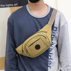 Anti Isolysin Canvas Waist Bag Men's Street Stall Anti theft Sports Chest Bag