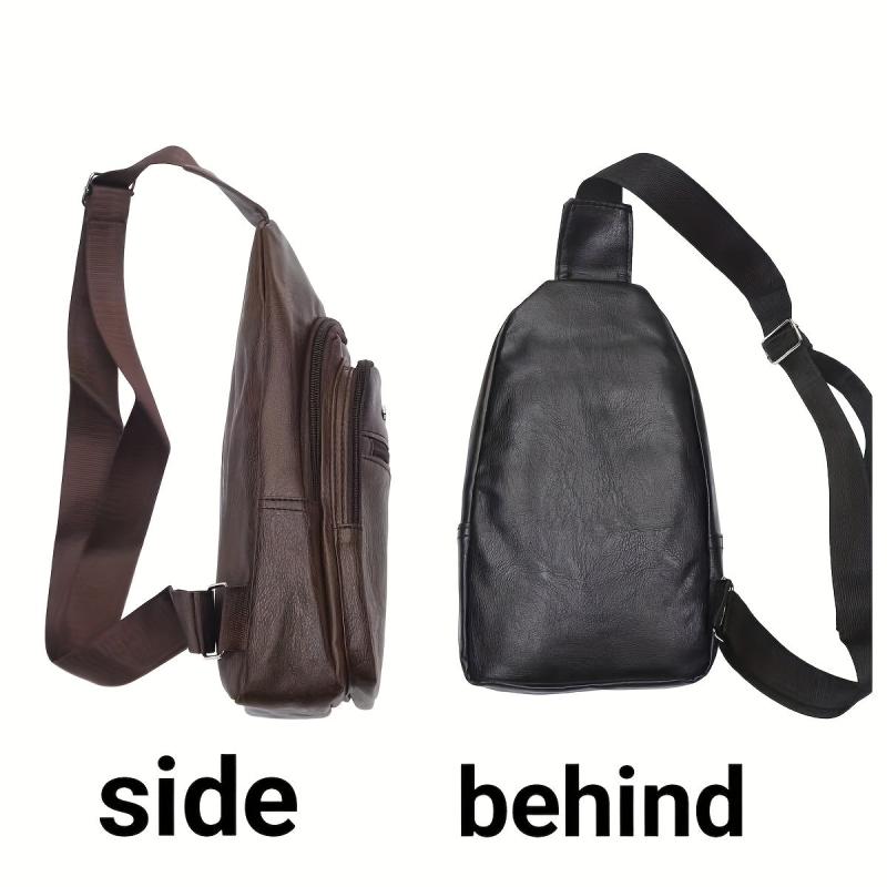 Men's Casual Crossbody Bag With Earphone Hole Multifunctional Shoulder Bag
