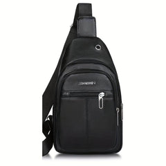 Men's Casual Crossbody Bag With Earphone Hole Multifunctional Shoulder Bag