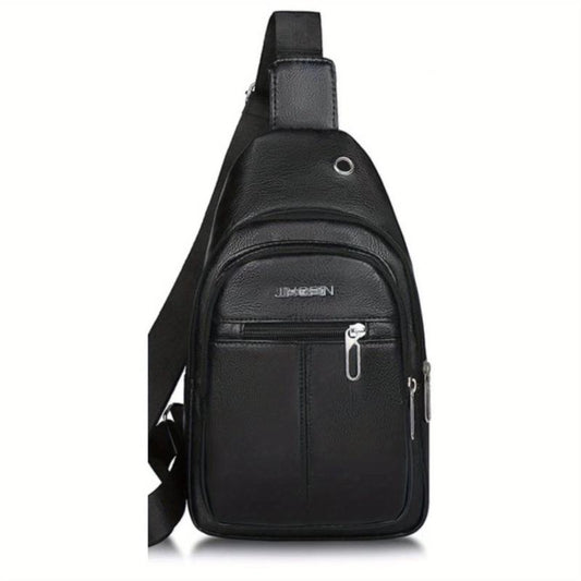 Men's Casual Crossbody Bag With Earphone Hole Multifunctional Shoulder Bag