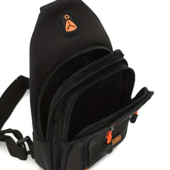 Men's Nylon Chest Bag With Earphone Hole for Outdoor Sports