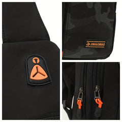 Men's Nylon Chest Bag With Earphone Hole for Outdoor Sports