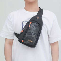Men's Nylon Chest Bag With Earphone Hole for Outdoor Sports