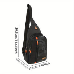 Men's Nylon Chest Bag With Earphone Hole for Outdoor Sports