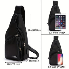 Men Sling Bag Water Resistant Shoulder Chest Crossbody Bags Sling Backpack