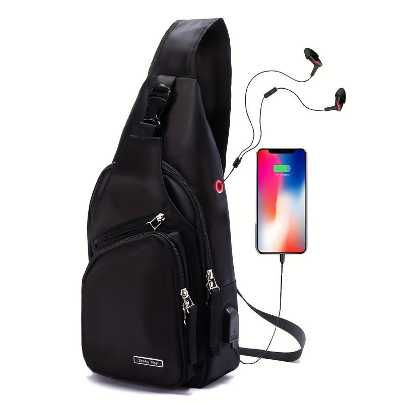 Men Sling Bag Water Resistant Shoulder Chest Crossbody Bags Sling Backpack
