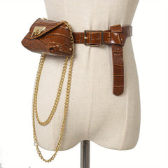 Chain Decor Waist Bag Small Mini Belt Waist Bag