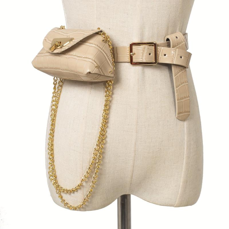 Chain Decor Waist Bag Small Mini Belt Waist Bag