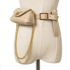Chain Decor Waist Bag Small Mini Belt Waist Bag
