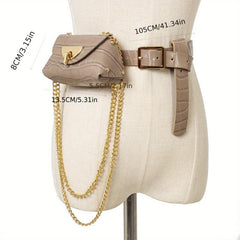 Chain Decor Waist Bag Small Mini Belt Waist Bag