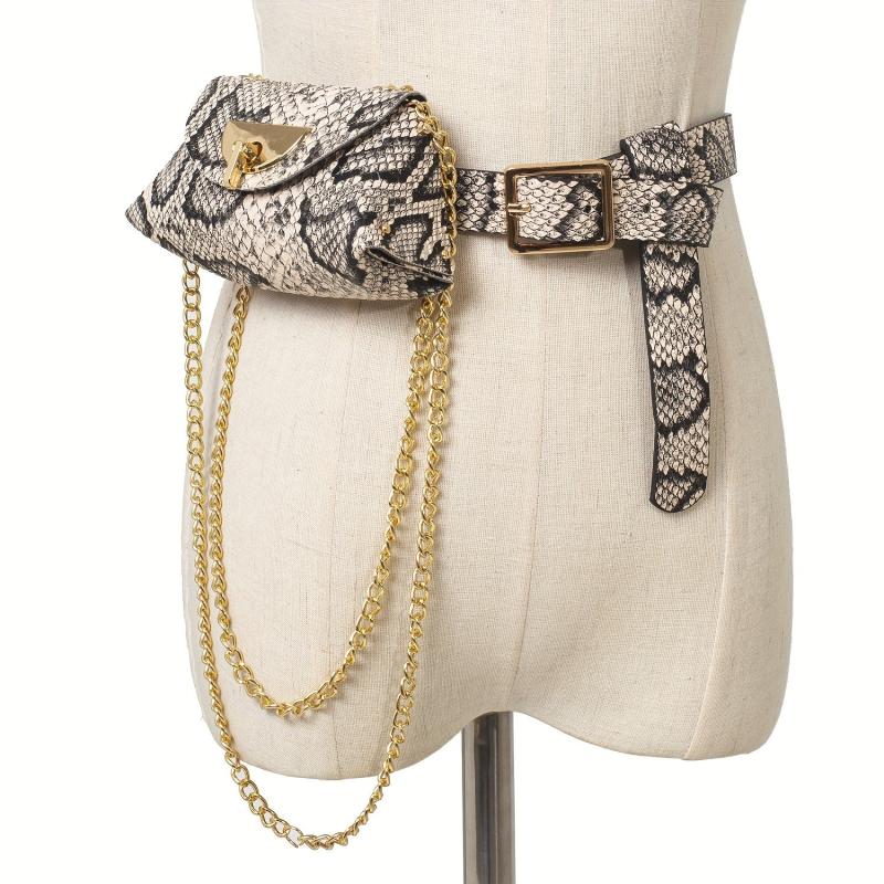Chain Decor Waist Bag Small Mini Belt Waist Bag