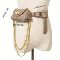 Chain Decor Waist Bag Small Mini Belt Waist Bag