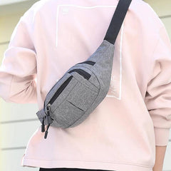 Men's Casual Waist Bag Lightweight Canvas Fanny Pack for Sports Travel