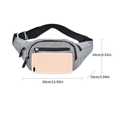 Men's Casual Waist Bag Lightweight Canvas Fanny Pack for Sports Travel