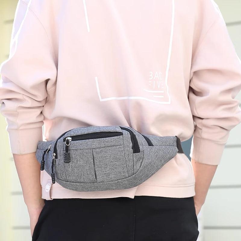 Men's Casual Waist Bag Lightweight Canvas Fanny Pack for Sports Travel