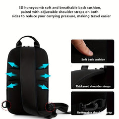 Men's High Crossbody Shoulder Bag Chest Bag With Safety Lock