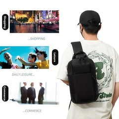 Men's High Crossbody Shoulder Bag Chest Bag With Safety Lock
