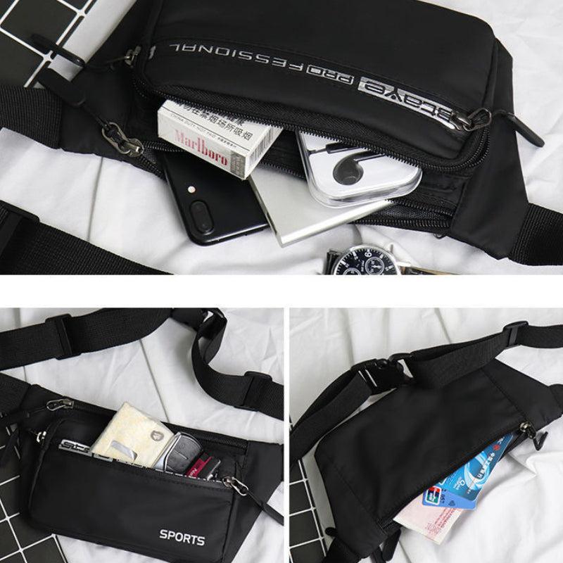 Men's Waist Bag Coin Purse Mobile Phone Bag Solid Waist Bag Crossbody Bag