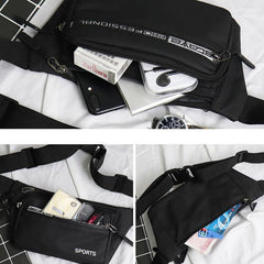 Men's Waist Bag Coin Purse Mobile Phone Bag Solid Waist Bag Crossbody Bag