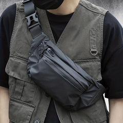Men's Waist Bag Coin Purse Mobile Phone Bag Solid Waist Bag Crossbody Bag