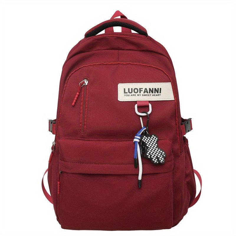 Letter Patch Decor Backpack Preppy Style School Bag