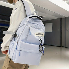 Letter Patch Decor Backpack Preppy Style School Bag